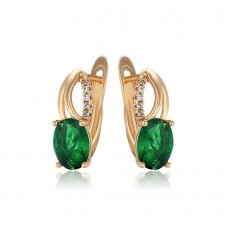 Apzeltīti , klasiski auskari ar cirkonu